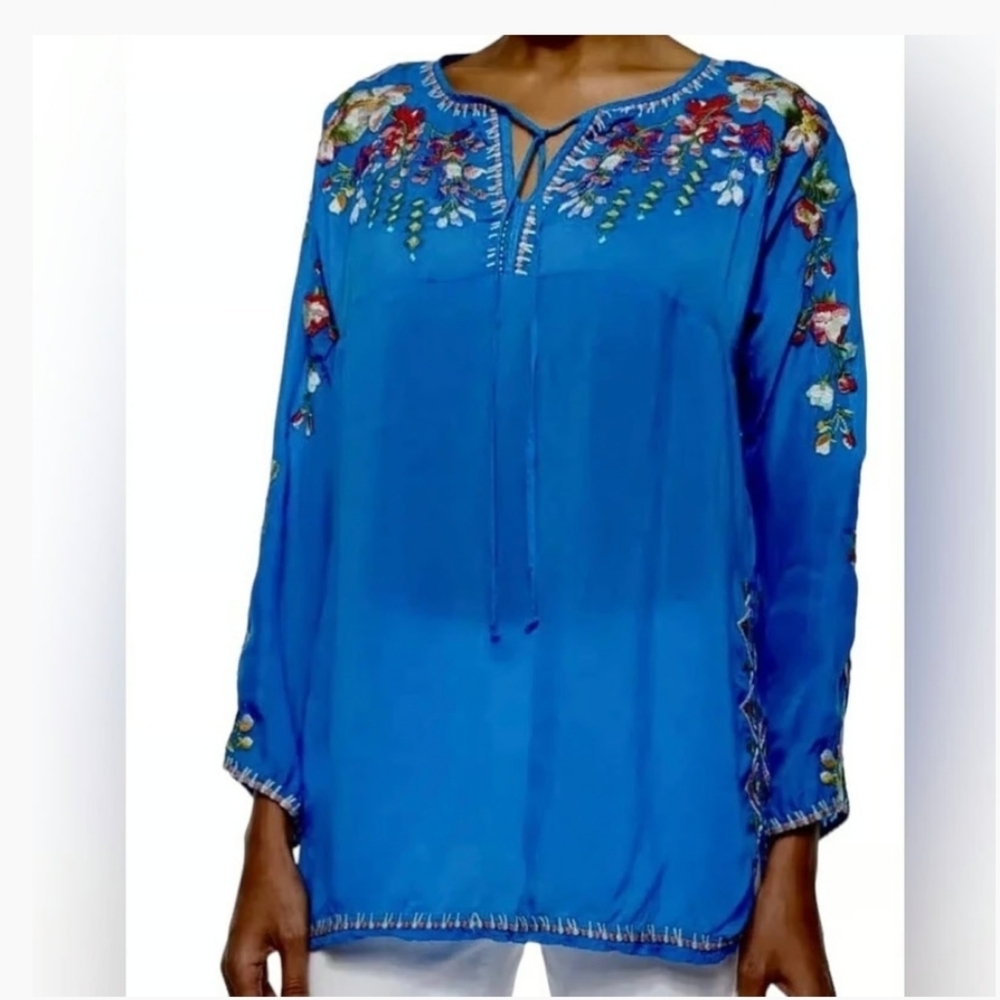 NWT Johnny Was Blue Vanessa Tunic PL Cupra Rayon